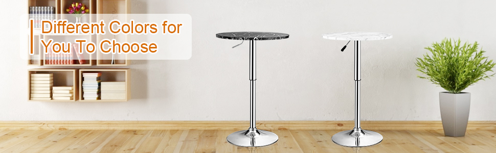 360° Swivel Round Pub Table with Height Adjustable